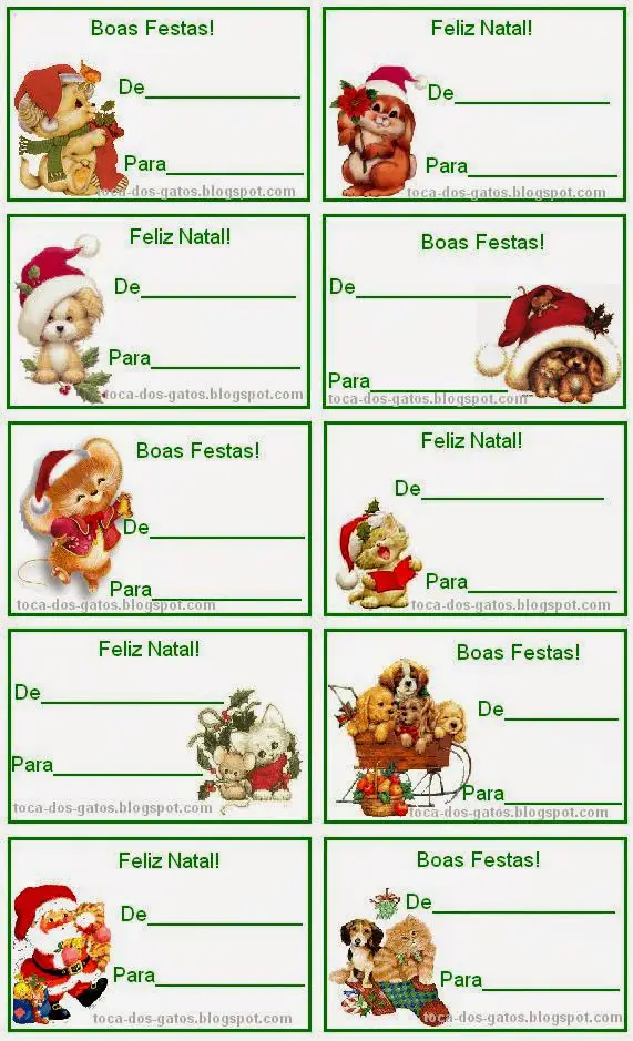 Etiquetas de Natal para Imprimir - Grátis - Toda Atual