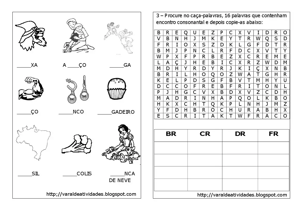 Palavras com Encontro Consonantal