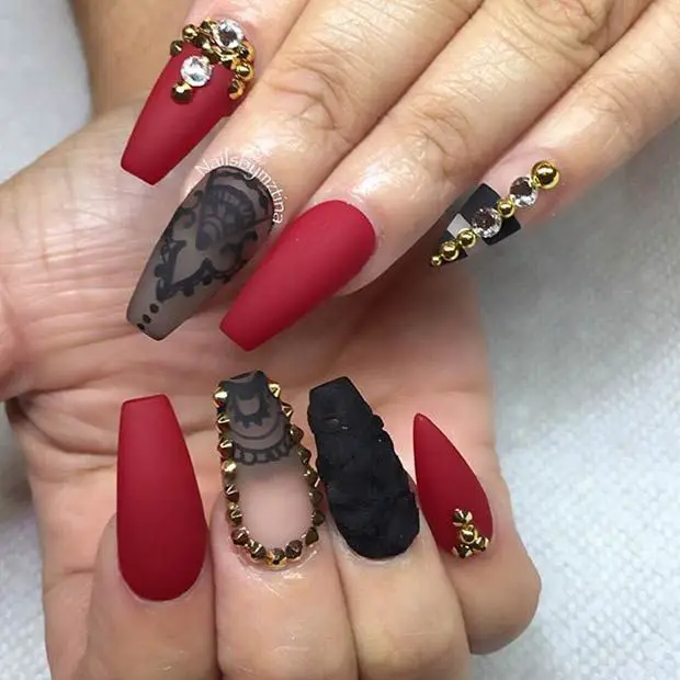 Unhas decoradas vermelhas: Fotos e Passo a passo