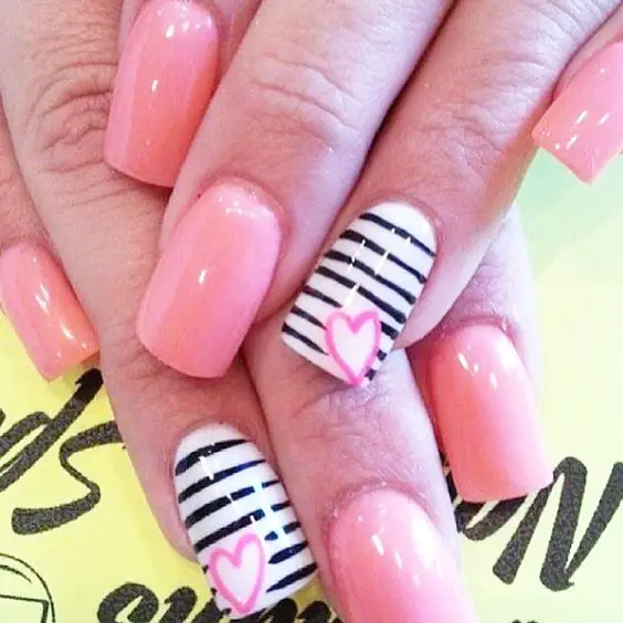 Unhas Decoradas com Coração Fotos: Passo a passo