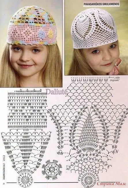 Children's Crochet Caps: Step by step with Chart