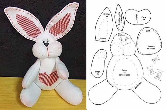 Easter Bunny Patterns in Felt to Print 