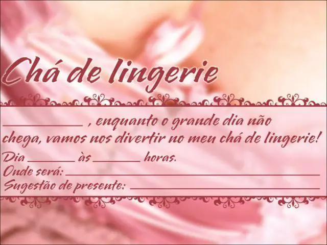 Convites para chá de lingerie para imprimir