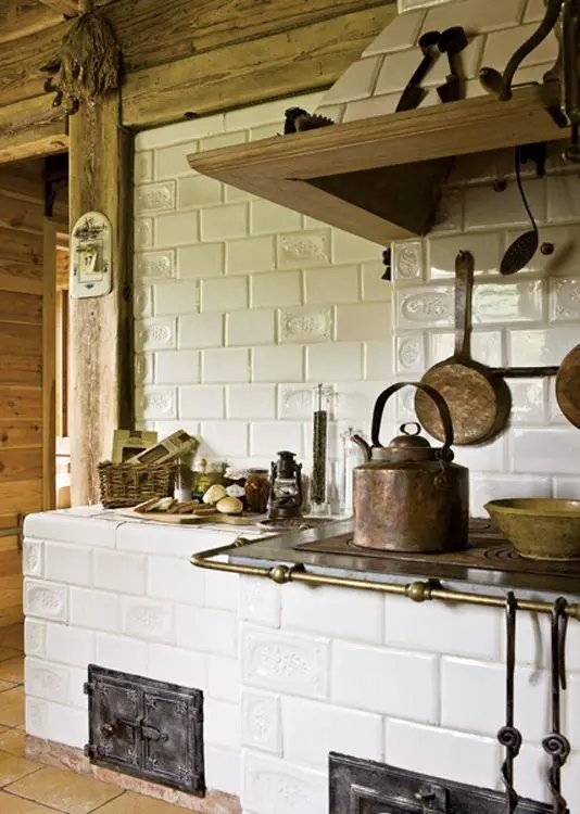 Cozinhas com fogão a lenha - Fotos
