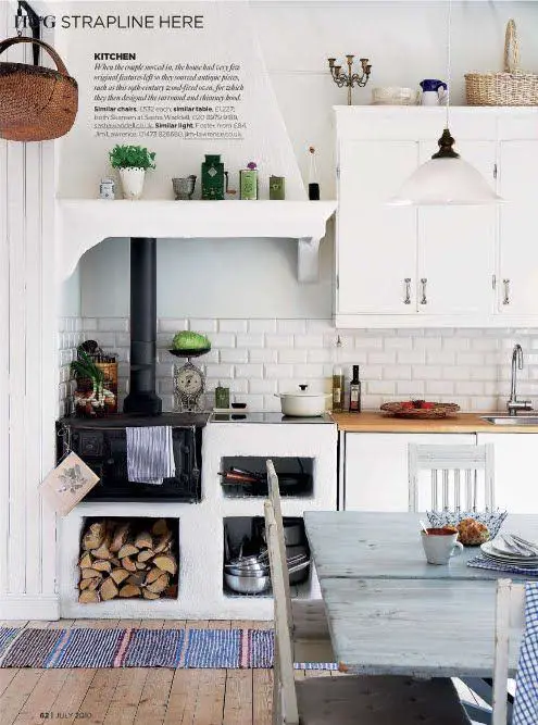 Kitchens with wood stove - Photos