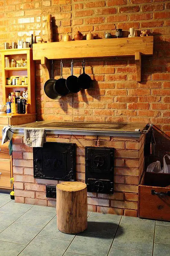 Kitchens with wood stove - Photos
