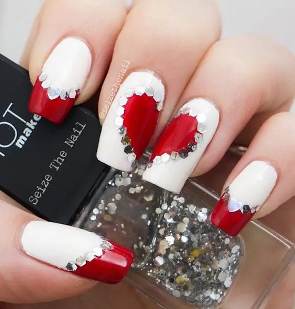 Unhas Decoradas com Coração Fotos: Passo a passo